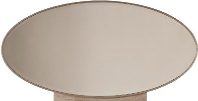 Modern Frosted Ash Oval Mirror - Alexandra