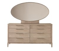 Modern Frosted Ash Oval Mirror - Alexandra-2