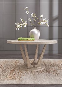 Modern Frosted Ash Round Dining Table - Alexandra