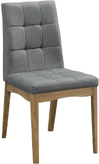 Mid-Century Modern Oak & Gray Upholstered Dining Chair - Barcelona