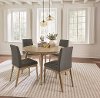 Mid-Century Modern Oak & Gray Upholstered Dining Chair - Barcelona-2