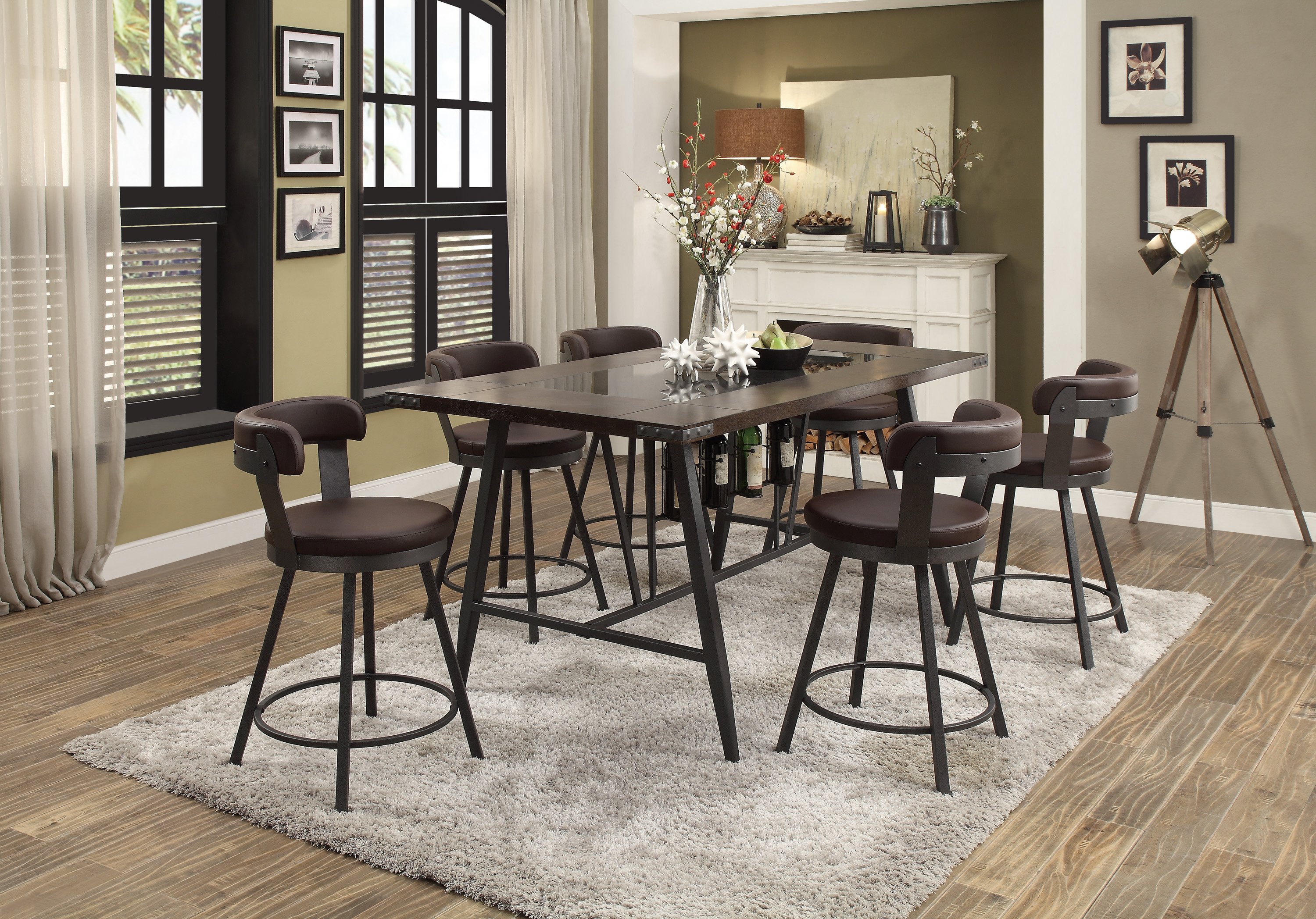 Appert Espresso Brown 5 Piece Counter Height Dining Set-1