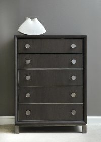 Contemporary Black and Nickel Chest of Drawers - Radiance Space