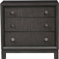 Contemporary Black and Nickel Nightstand - Radiance Space
