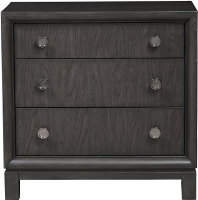 Contemporary Black and Nickel Nightstand - Radiance Space