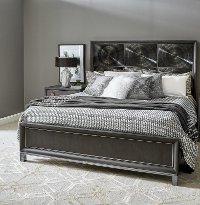 Contemporary Black Nickel King Size Bed - Radiance Space
