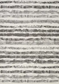 5 x 8 Medium White and Grey Striped Area Rug - Focus