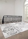 3 x 5 Small Elegant White and Gray Area Rug - Platinum-2