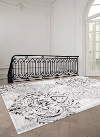 8 x 11 Large Elegant White and Gray Area Rug - Platinum-2