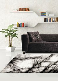 3 x 5 Small Gray and Black Distressed Area Rug - Platinum-2