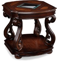 Traditional Italian Brown End Table - Harcourt