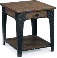 Rugged and Rustic Brown End Table with Drawer - Lakehurst