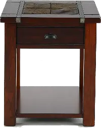 Roanoke Slate and Cherry Brown End Table