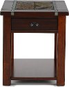 Slate and Cherry Brown End Table - Roanoke