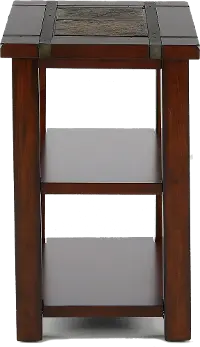 Roanoke Slate and Cherry Brown Chairside Table