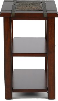 Slate and Cherry Brown Small End Table - Roanoke