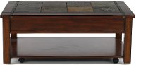 Slate and Cherry Brown Lift Top Coffee Table - Roanoke
