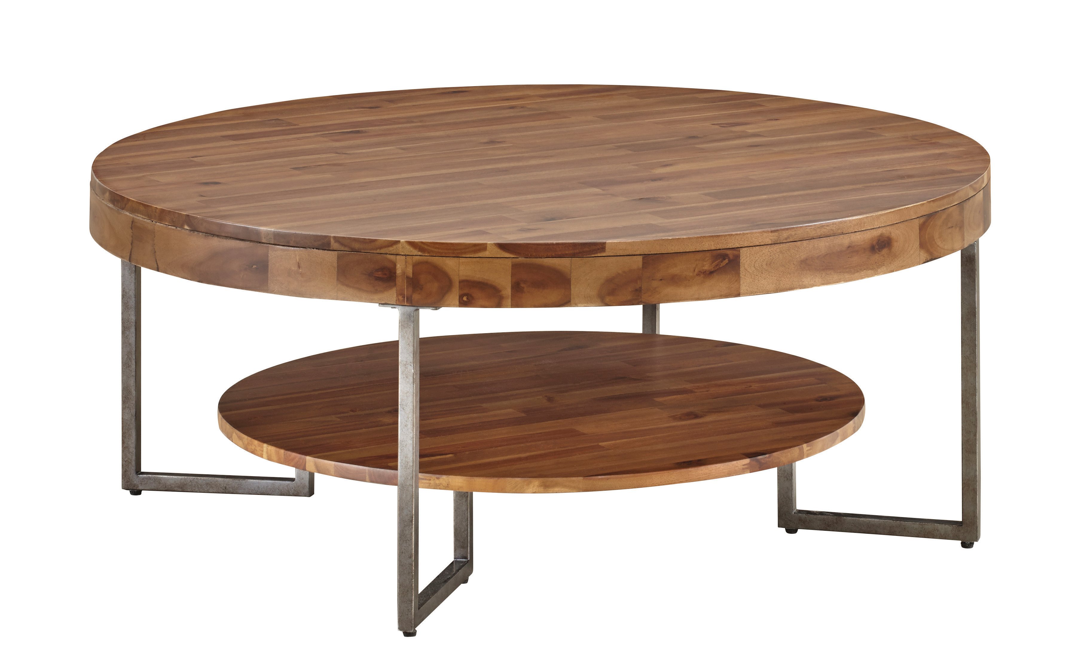 Natural Wood Grain Round Coffee Table - Dawson-1