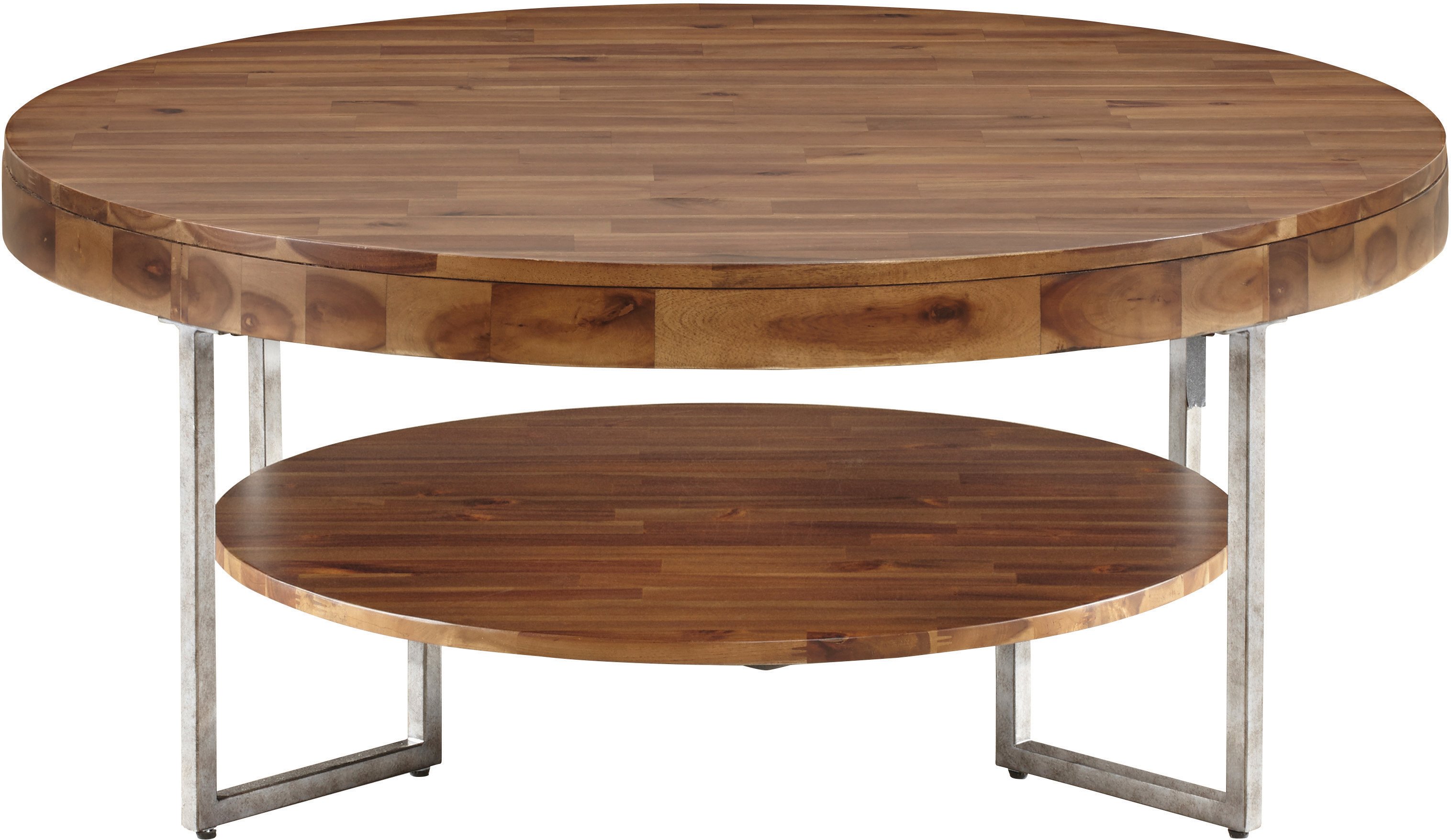 Natural Wood Grain Round Coffee Table - Dawson-2