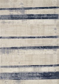5 x 8 Medium Beige and Blue Striped Area Rug - Alida
