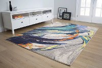 2 x 4 X-Small Gray and Multi-Colored Distressed Area Rug - Clarity-2