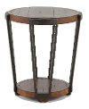 Antique Rustic Brown Round End Table - Yukon