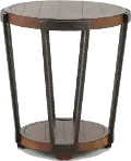 Yukon Antique Rustic Brown Round End Table