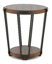 Yukon Antique Rustic Brown Round End Table