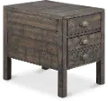 Aged and Distressed Brown End Table - Vernon