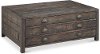 Aged and Distressed Brown Coffee Table - Vernon