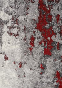 2 x 4 X-Small Gray and Red Distressed Area Rug - Freemont