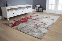 5 x 8 Medium Gray and Red Distressed Area Rug - Freemont-2