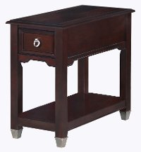 Transitional Narrow Dark Brown End Table - Darien