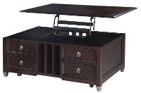 Transitional Dark Brown Lift Top Coffee Table - Darien-2