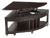 Dark Brown Pie Shaped Lift Top Coffee Table - Darien-2