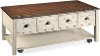 Distressed White and Brown Coffee Table - Bellhaven