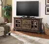68 Inch Antique Two Tone Brown TV Stand - Vintage