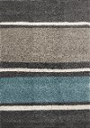 2 x 4 X-Small Striped Gray, Taupe and Teal Blue Rug - Maroq