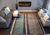 2 x 4 X-Small Striped Gray, Taupe and Teal Blue Rug - Maroq-2