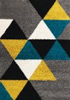 2 x 4 X-Small Geometric Gray, Yellow and Teal Blue Rug - Maroq