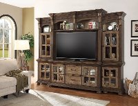 Two Tone Brown 4 Piece Antique Entertainment Center - Vintage