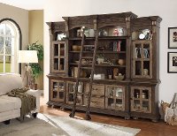5 Piece Antique Two Tone Brown Bookshelf - Vintage