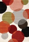 8 x 11 X-Large Geometric White, Red and Black Area Rug - Safi
