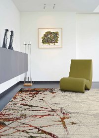 5 x 8 Medium Geometric Cream and Red Area Rug - Safi-2