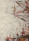 8 x 11 Large Geometric Cream and Red Area Rug - Safi