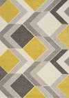 5 x 8 Medium Geometric Gray, Cream and Yellow Area Rug - Safi
