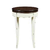 White Round End Table - Rachel-3