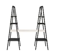 Black Triangle Bookcase and Desk - Eli