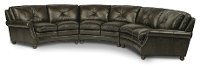 Classic Dark Gray Leather 3 Piece Sectional - Suffolk