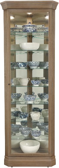 Aged Gray Corner Curio - Delia